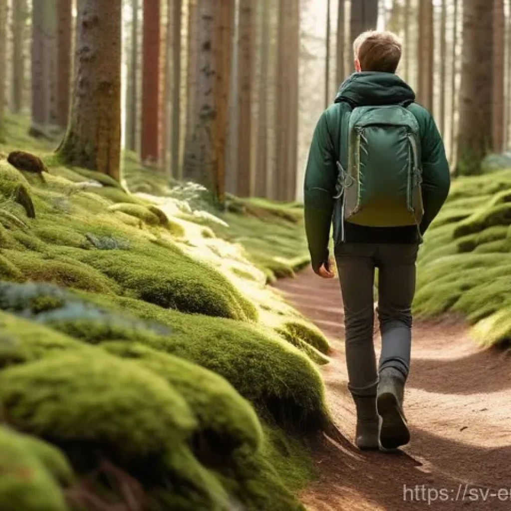정신적 피로를 고려한 학습 일정 조정 - **Prompt:** A young adult, gender-neutral, peacefully walking through a serene Nordic forest. The su...