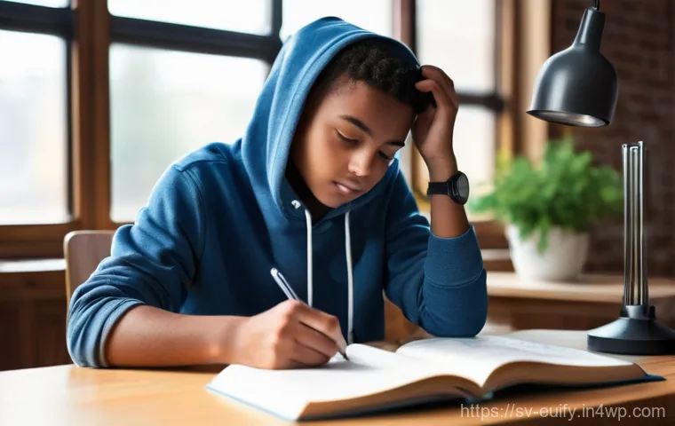 시간 차원에서의 학습 성과 분석 방법 - **Prompt: Reflective Student with Diverse Learning Tools**
"A diverse teenage student (around 16...