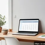 Home 19 시간 관리의 중요성을 이해하는 학습 방법 - A cozy Scandinavian-style study room bathed in natural morning light, featuring a clean wooden desk ...