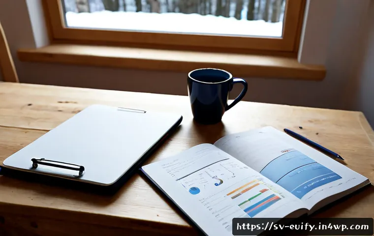 여유 시간을 활용한 학습 전략 - Photorealistic Swedish home workspace during a quiet winter afternoon, an adult learner using a smal...